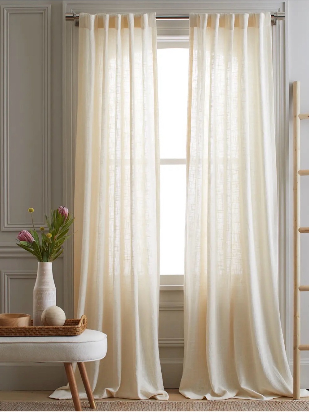 QUINCE Cotton Sheer Curtain Set
(Set of 2) - 48 x 96